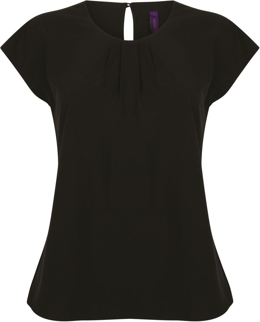 Top col plissé femme
