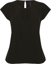 Top col plissé femme