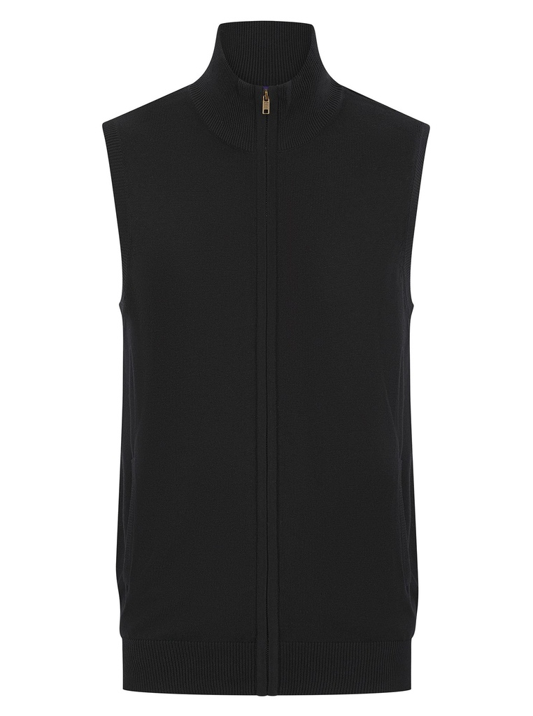 Pull zippé sans manches pour homme