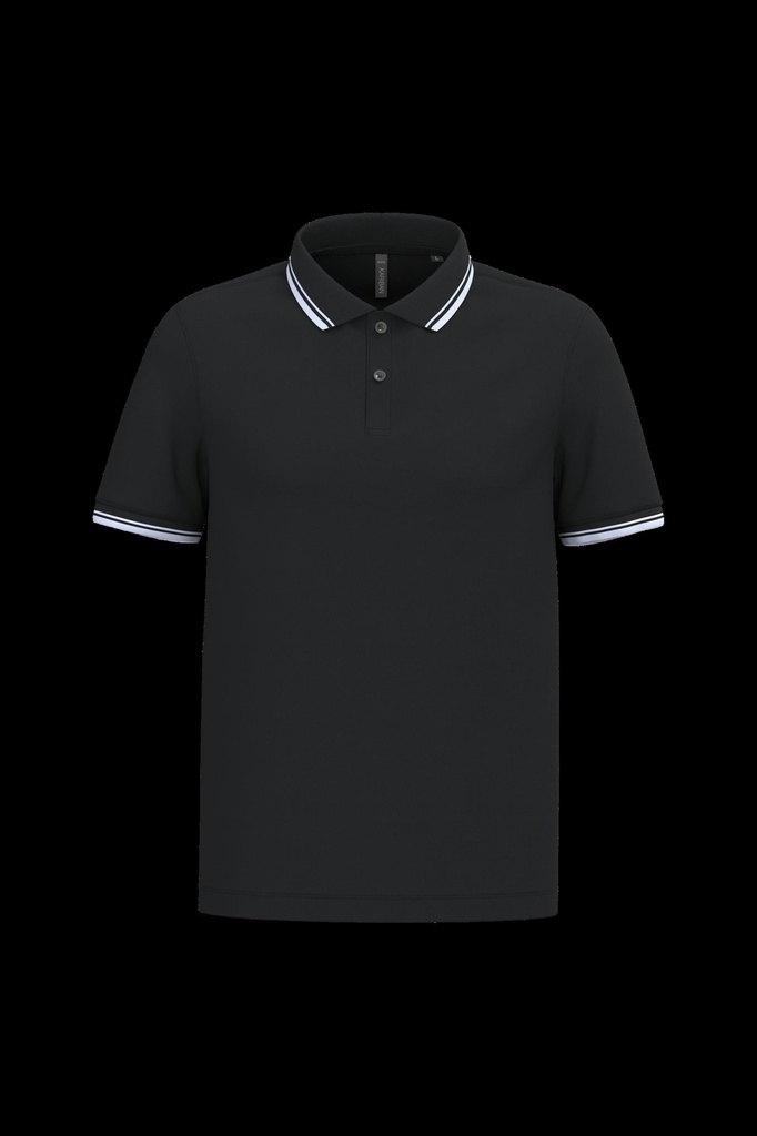 Polo homme manches courtes à liserés contrastés