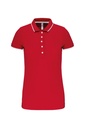 Polo maille piquée manches courtes femme