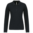 Polo piqué manches longues femme
