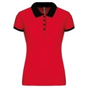 Polo piqué bicolore femme