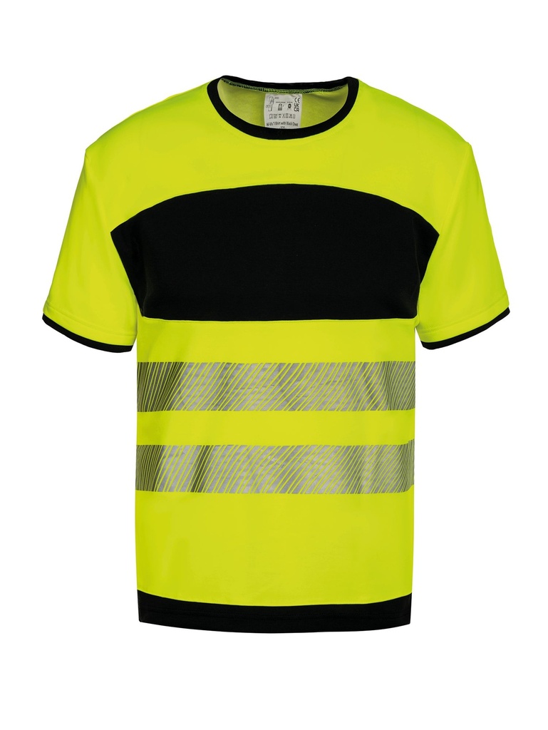 T-shirt Haute Visibilité avec poche poitrine noire