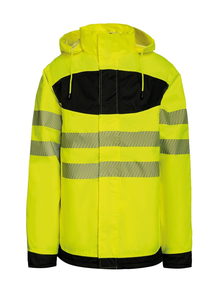 Hi-Vis Parka avec poche poitrine noire