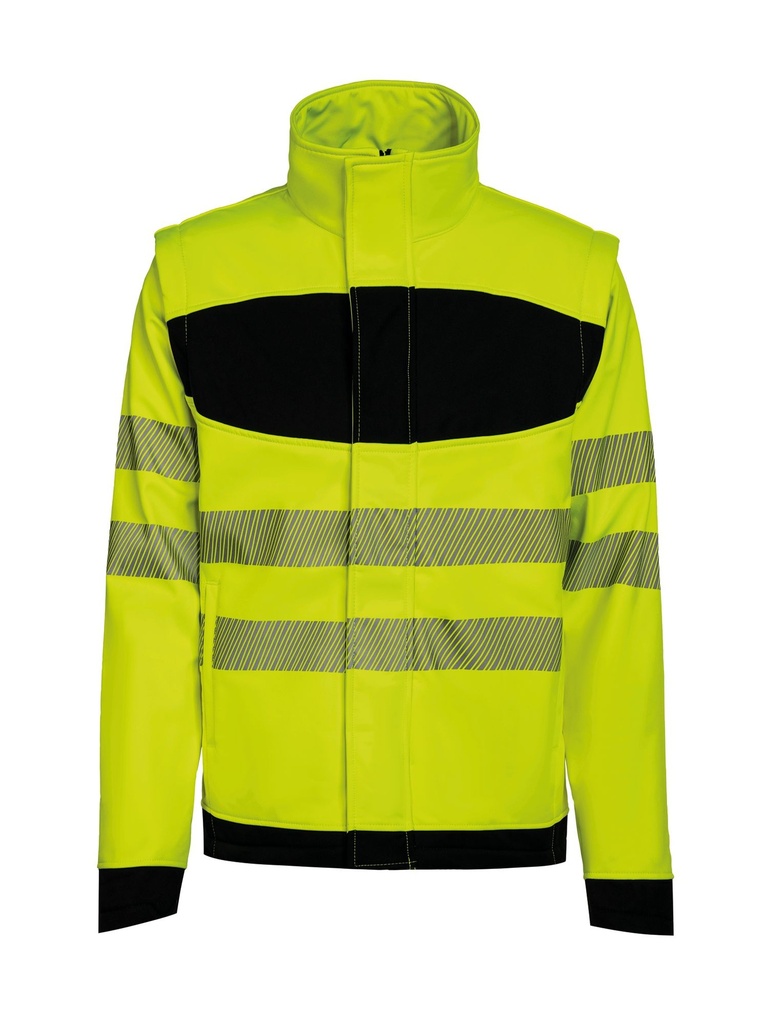 Hi-Vis Veste Softshell avec poitrine noire