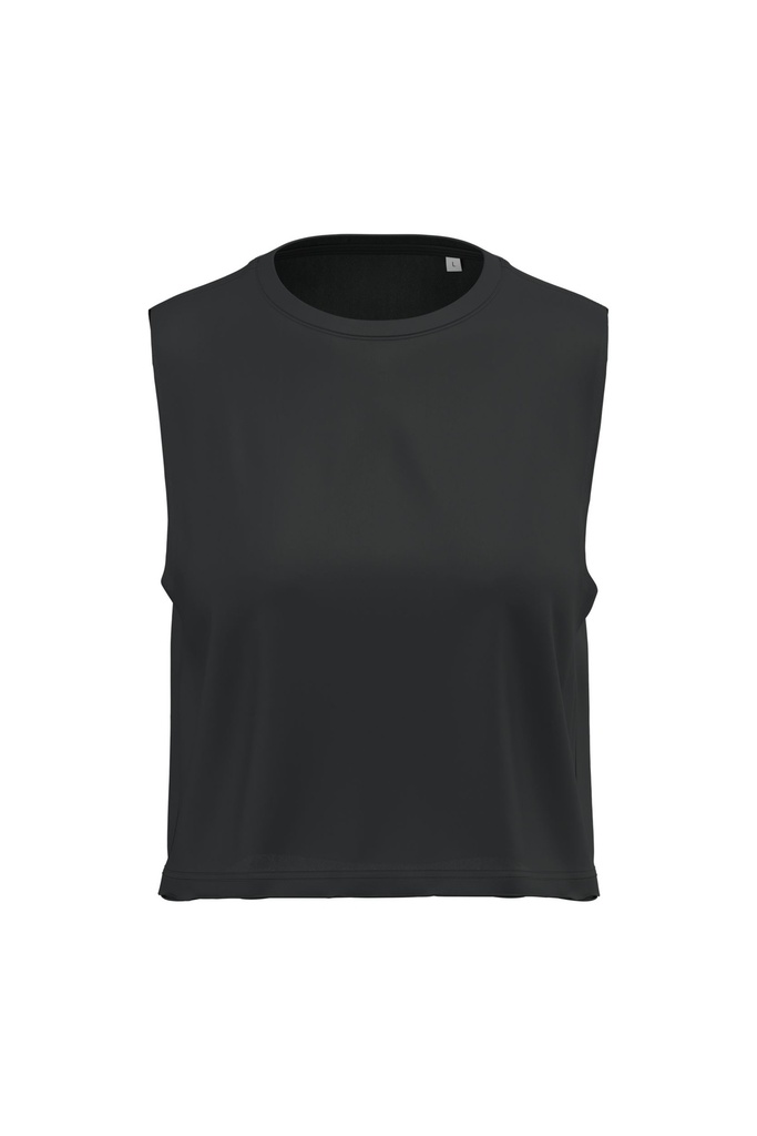 T-shirt crop sans manches femme