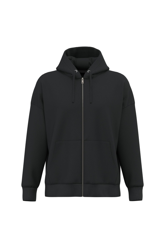 Sweat-shirt écoresponsable zippé à capuche oversize unisexe
