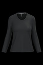 T-shirt col V manches longues femme