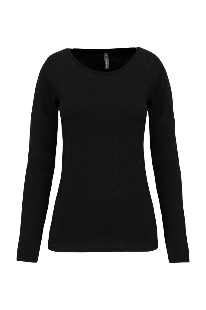 T-shirt col rond manches longues femme