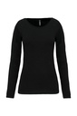 T-shirt col rond manches longues femme