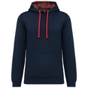 Sweat-shirt à capuche contrastée à motifs unisexe