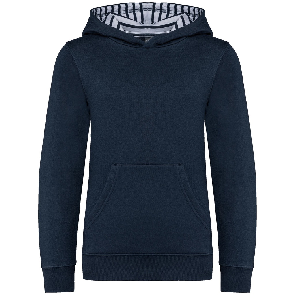 Sweat-shirt à capuche contrastée à motifs enfant unisexe