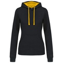 Sweat-shirt capuche contrastée femme
