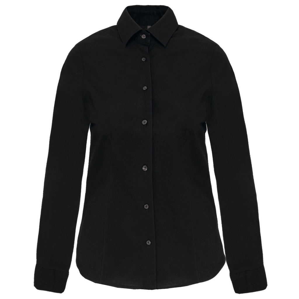 Chemise coton / élasthanne manches longues femme