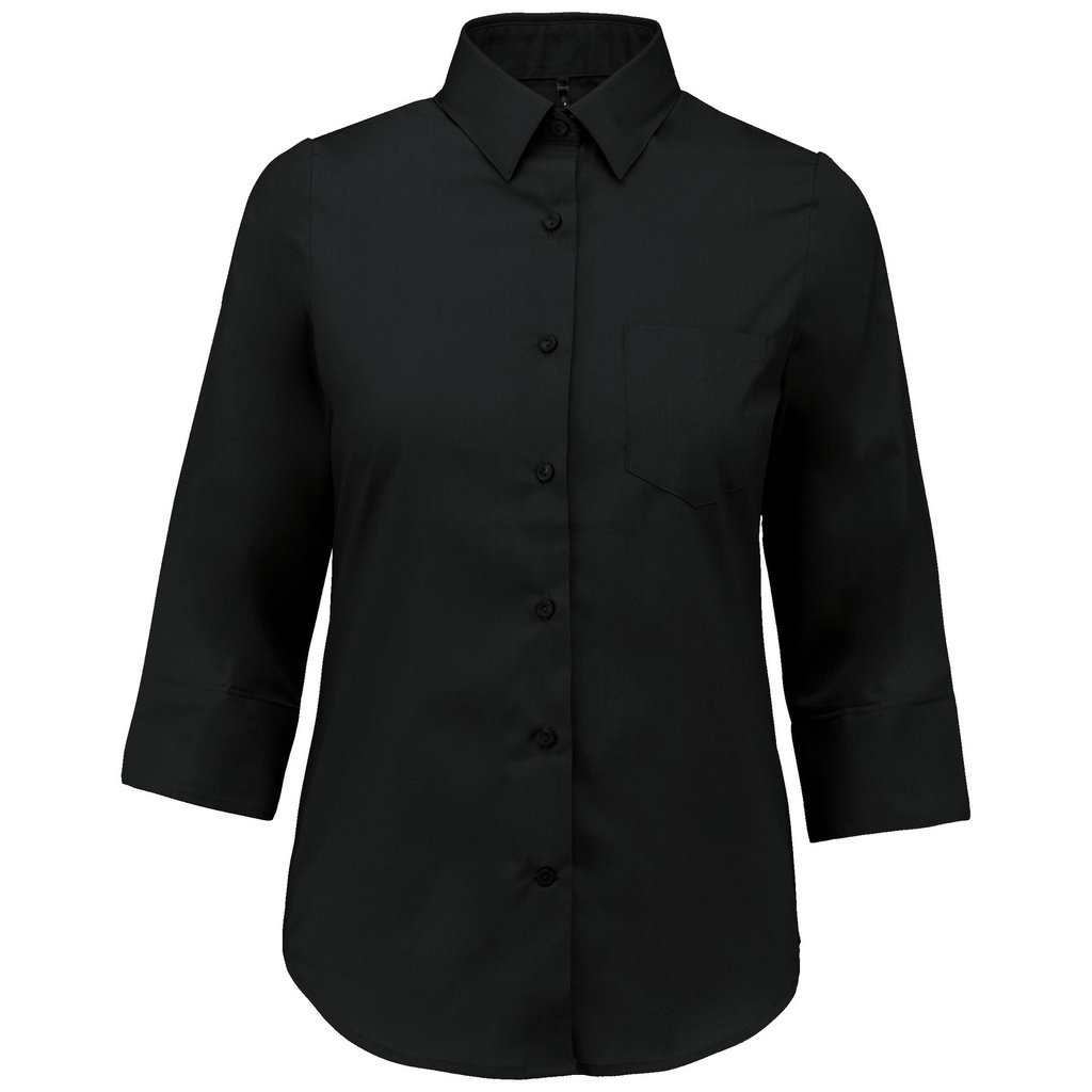 Chemise popeline polycoton manches 3/4 entretien facile femme