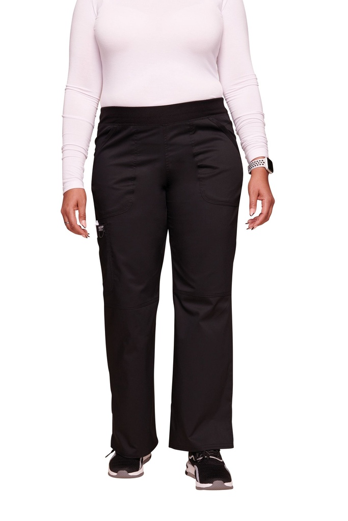 Pantalon cargo à taille moyenne à enfiler femme