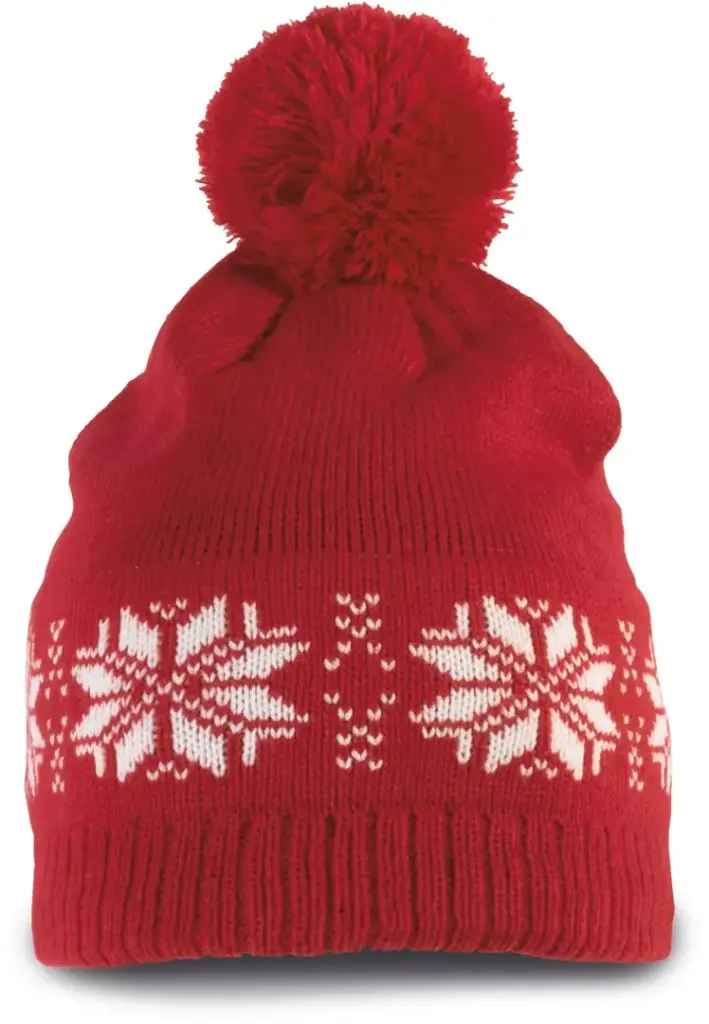 Bonnet de Noël tricoté motif étoiles