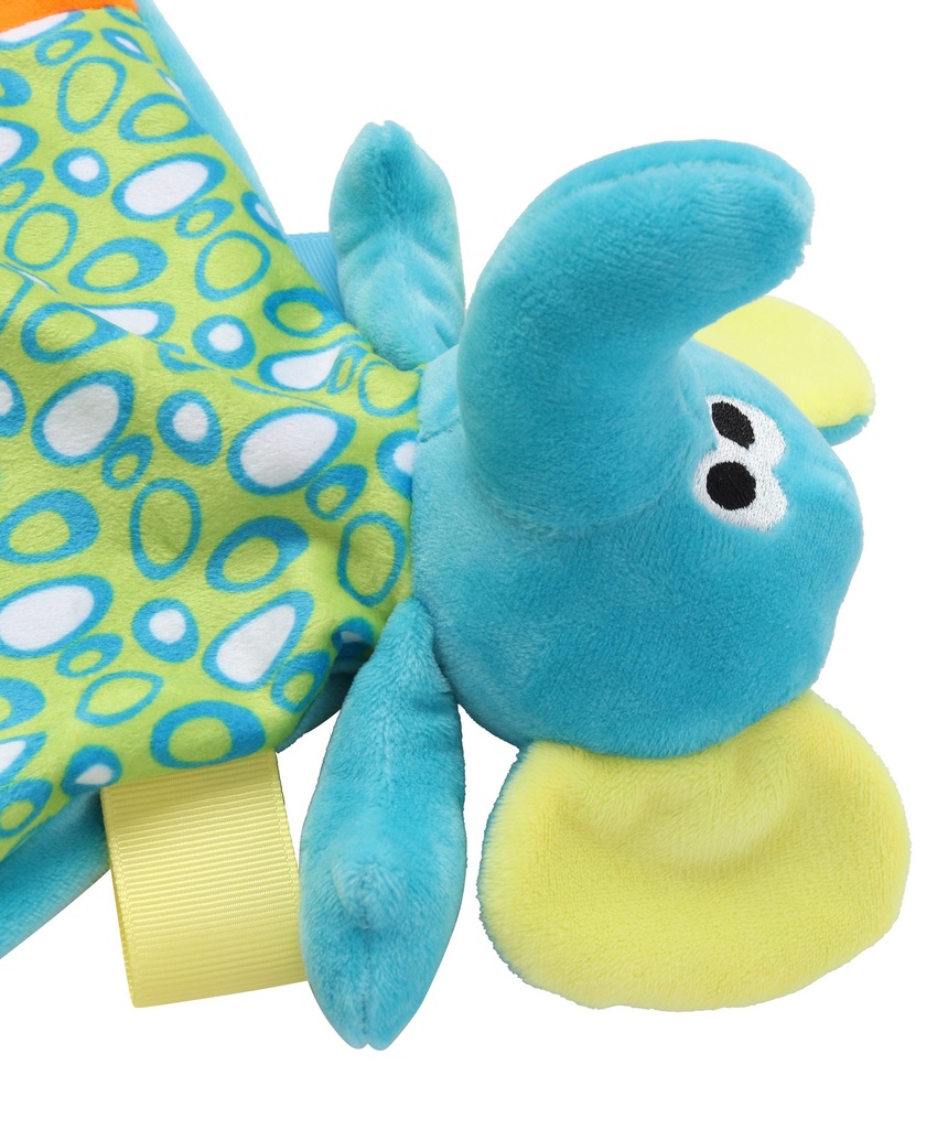Doudou plat multicolore éléphant