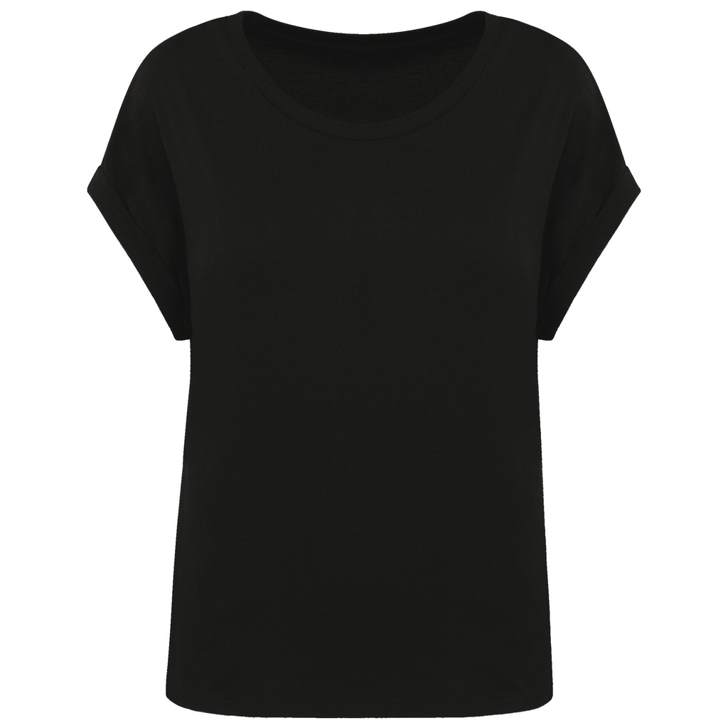 T-shirt écoresponsable manches à revers femme
