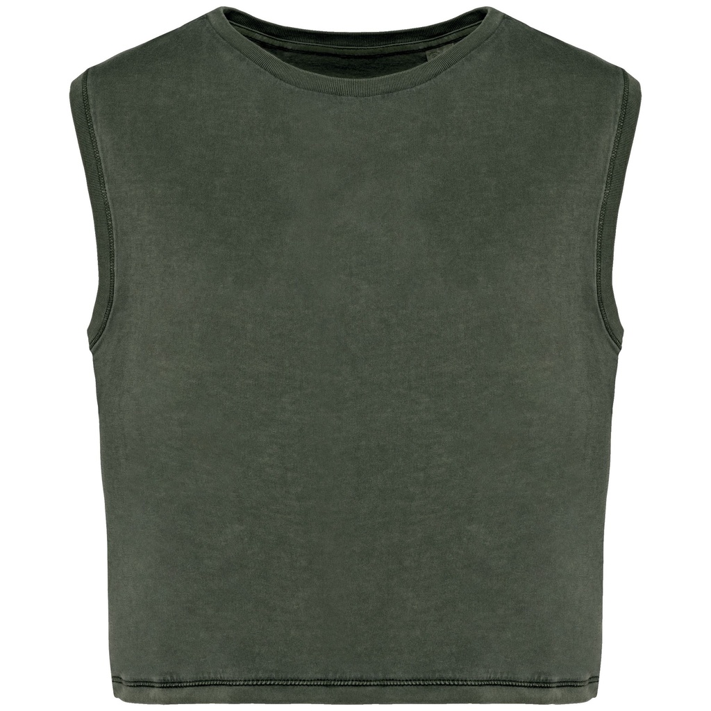 T-shirt écoresponsable  crop sans manche femme