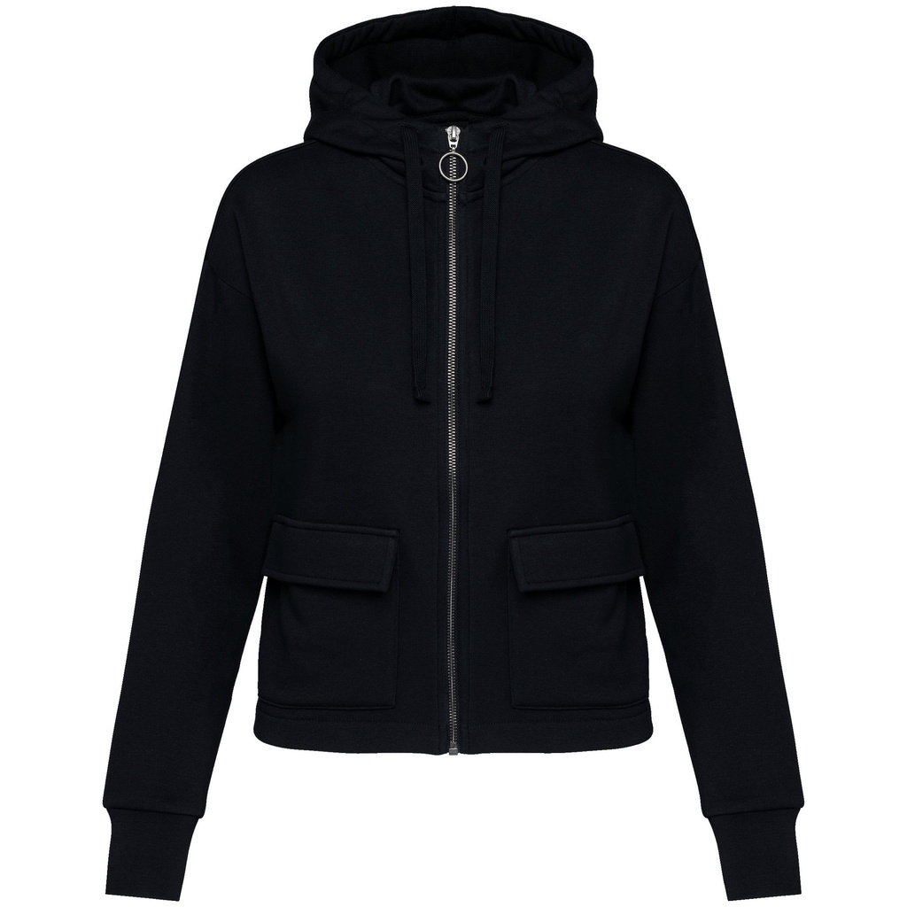 Sweat-shirt écoresponsable zippé à capuche French Terry femme