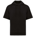 Sweat-shirt écoresponsable à capuche à épaules tombantes manches courtes French Terry unisexe