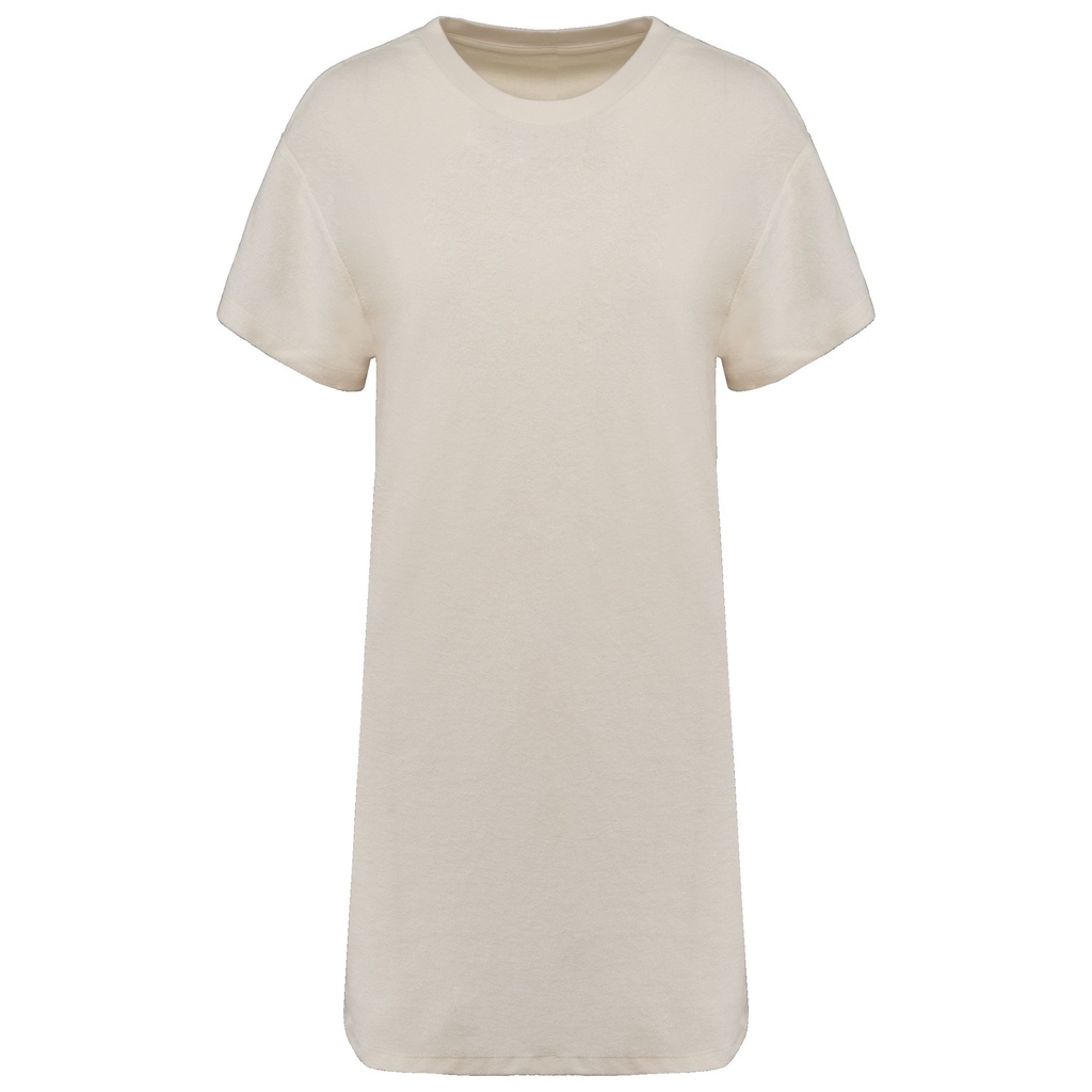Robe t-shirt écoresponsable en éponge à épaules tombantes femme