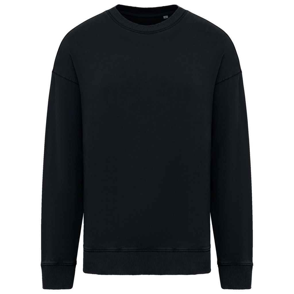 Sweat-shirt écoresponsable à col rond délavé oversize unisexe