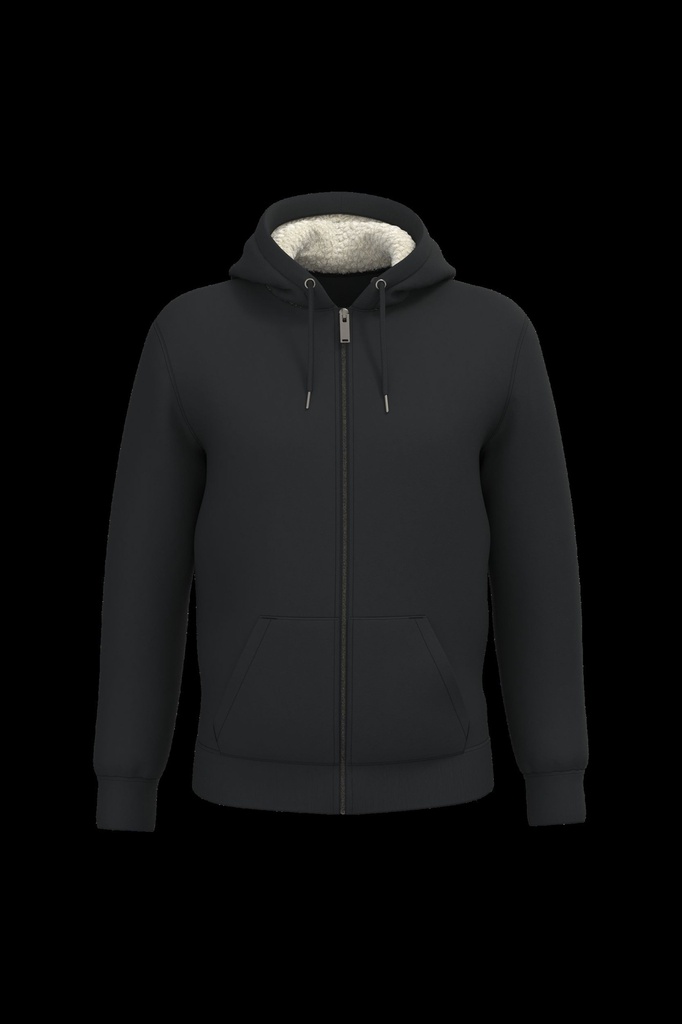 Sweat-shirt écoresponsable zippé doublé en sherpa unisexe