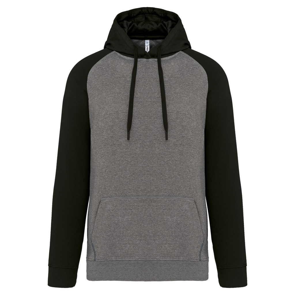 Sweat-shirt à capuche bicolore unisexe