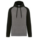 Sweat-shirt à capuche bicolore unisexe
