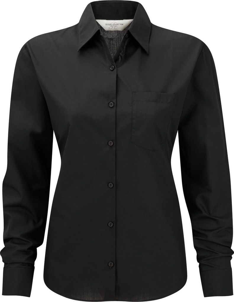 Chemise femme popeline polycoton manches longues