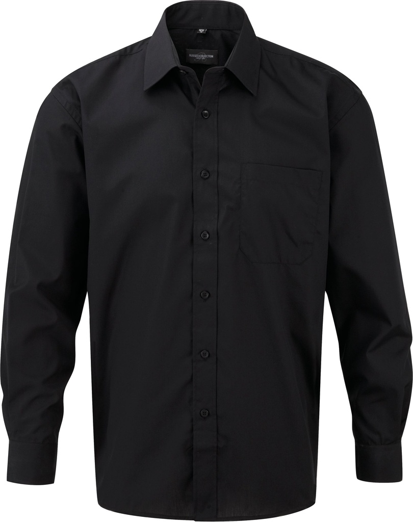 Chemise homme popeline polycoton manches longues