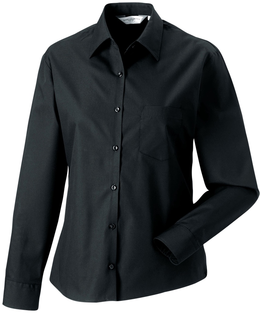 Chemise femme popeline pur coton manches longues