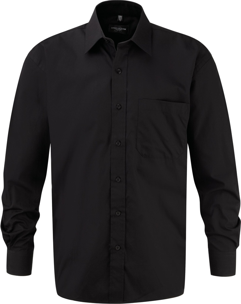 Chemise homme popeline pur coton manches longues