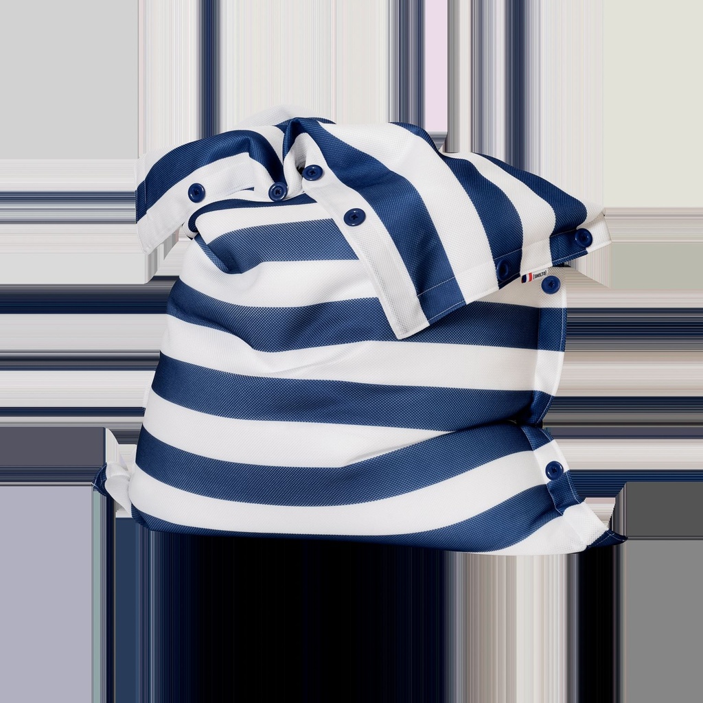 Pouf déhoussable à rayures