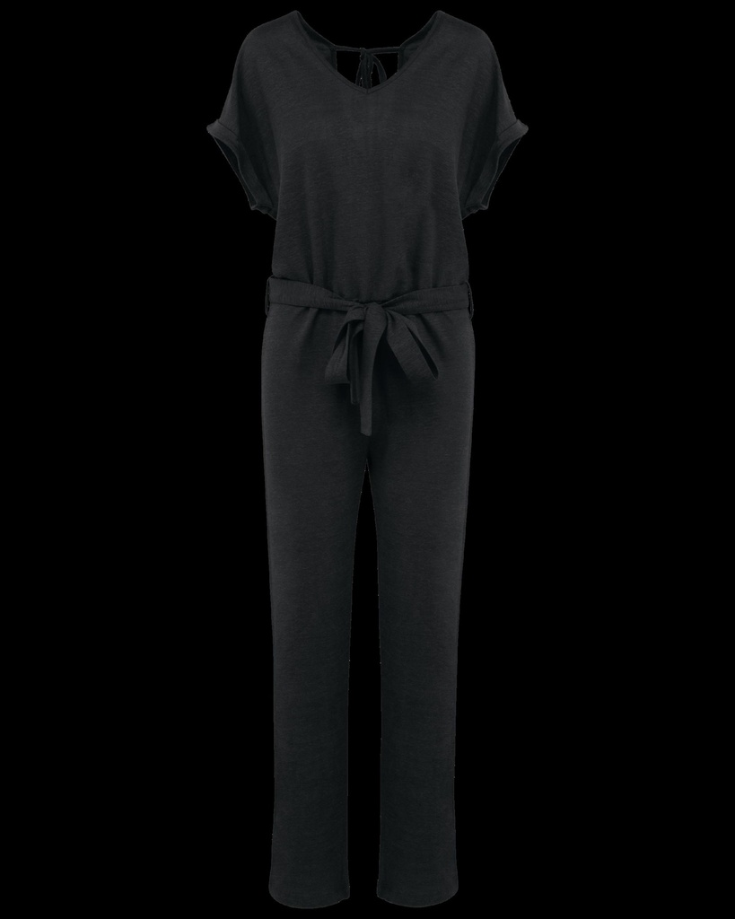 Combinaison en maille manches courtes en lin femme