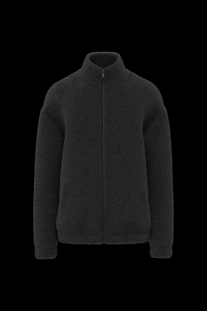 Sweat-shirt zippé à épaules tombantes en sherpa unisexe