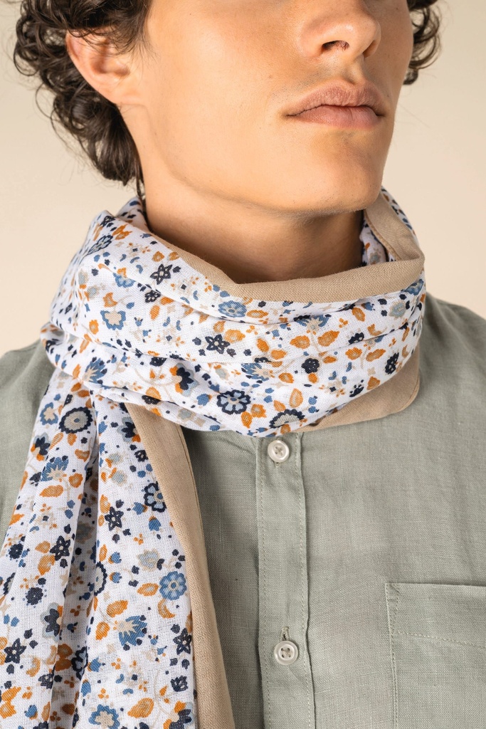 Chèche à motifs floraux unisexe
