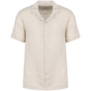 Chemise à col bowling en lin homme