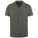 Chemise écoresponsable à col bowling délavée en jersey manches courtes homme