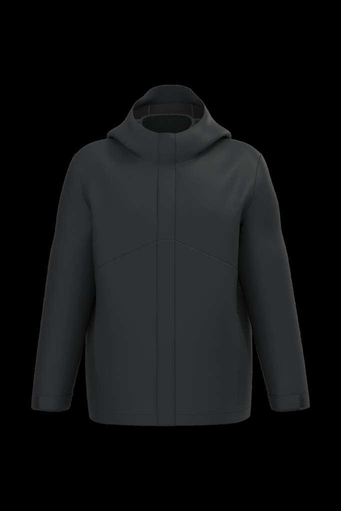 Parka 3-en-1 imperméable à capuche bicolore unisexe