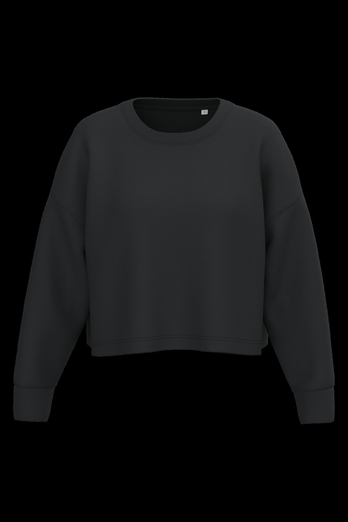 Sweat-shirt crop col rond femme