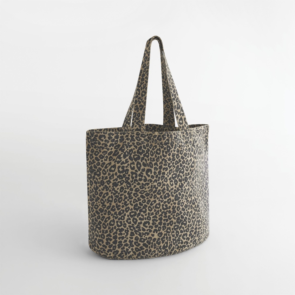 Sac cabas en toile imprimé léopard