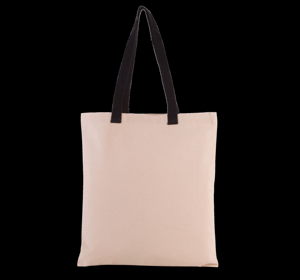 Sac shopping plat en toile avec poignées contrastées