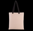 Sac shopping plat en toile avec poignées contrastées