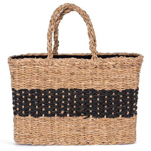 [KINS136_86827_86826] Sac panier en jonc de mer