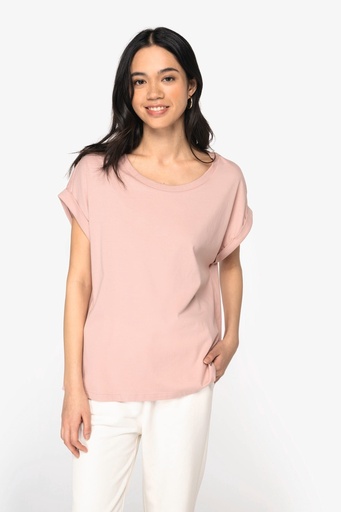[NS309] T-shirt écoresponsable manches à revers femme