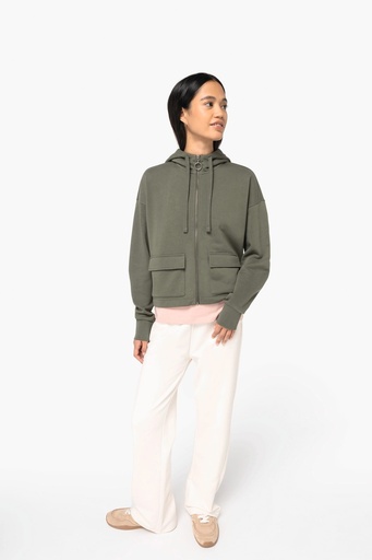 [NS409] Sweat-shirt écoresponsable zippé à capuche French Terry femme